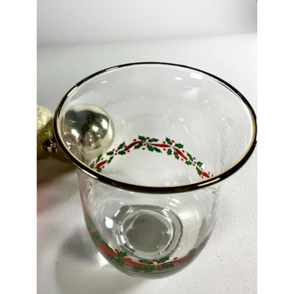 Libby Holly Ribbons Gold Rimmed Glass Tumblers - Picture 3 of 5